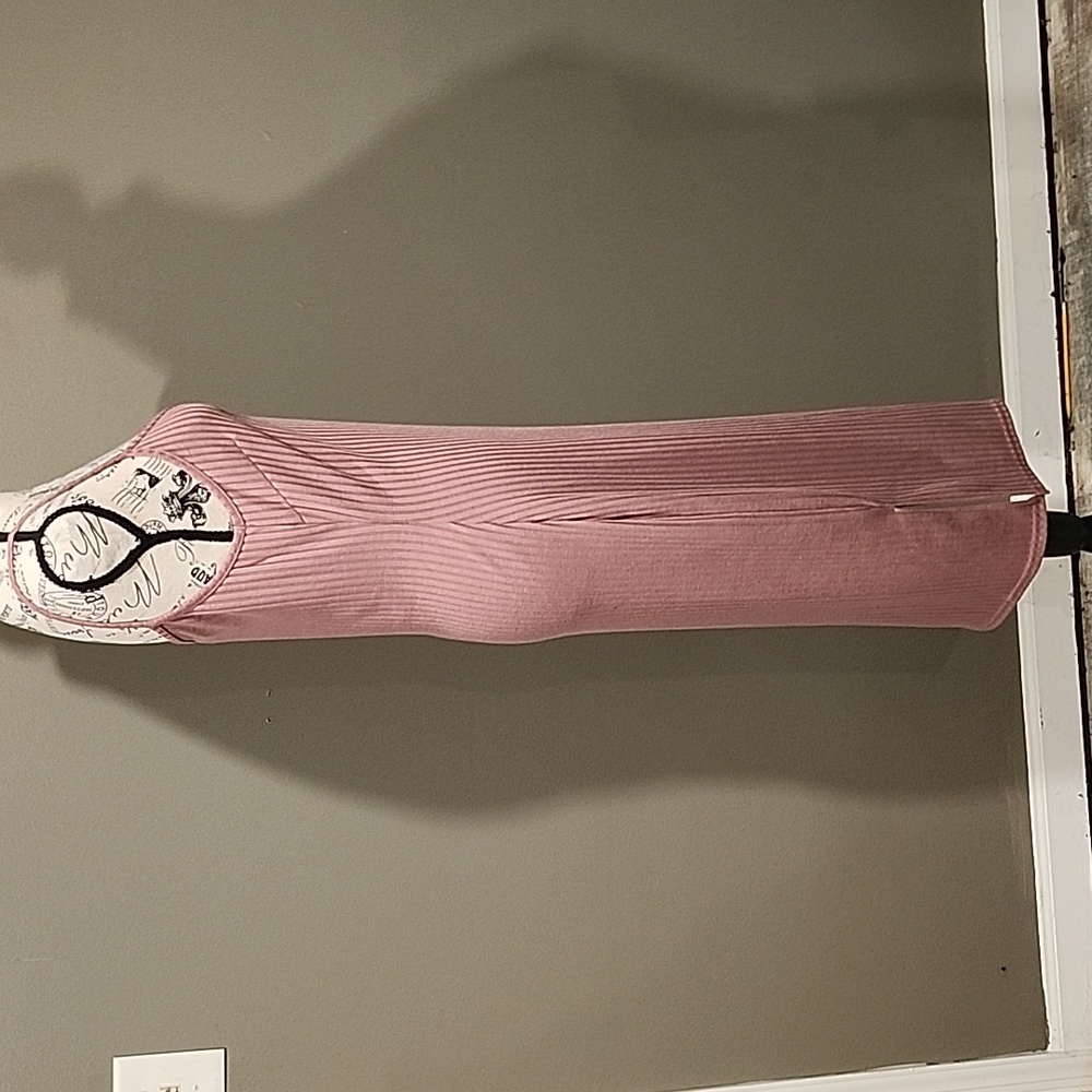 Pink Ribbed Spaghetti Strap Dress - Picture 4 of 4